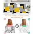 thumbnail image 4 of Hokiten Pillow Cases Standard Size Set of 2, Lumbar Pillow Covers, Yellow Grey Black Geometric Satin Pillowcases with Zipper for Hair/Skin, Middle Century Art Abstract Aesthetics 20x26 Inches, 4 of 6