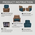 thumbnail image 4 of Easy-Going Jacquard Stretch Sofa Slipcover Non Slip Couch Cover, Recliner Size, Deep Teal, 4 of 6