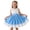 Blue, variant on Mint Green Girls Off-the-Shoulder Dress with Flared Sleeves and Long Flared Skirt