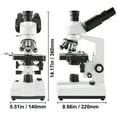 thumbnail image 2 of SKYSHALO Trinocular Compound Microscope, Magnification Range 40X-5000X with Dual-Layer Mechanical Stage, Connectivity Options, LED Light Source, and Included Microscope Slides, 2 of 9