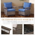 thumbnail image 5 of PARKWELL 5 Pieces Patio Furniture Set with Fire Pit Table, Outdoor All-Weather Wicker Conversation 360 Degree Swivel Gliders Chairs Set, Modern Seating Furniture for Porch Deck, Brown/Navy, 5 of 13