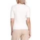 thumbnail image 3 of Suéter corto de manga corta INSPIRE CHIC para mujer, cuello redondo, suéteres de punto casuales de otoño e invierno, talla XL, blanco, 3 of 5