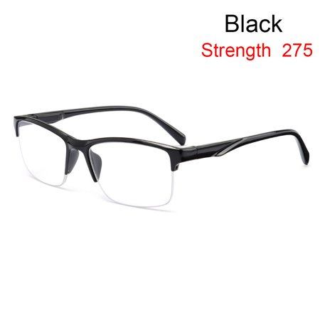 Fashion Comfortable Vintage Portable Reading Glasses PC Eyeglasses Computer Goggles Ultra Light Frame BLACK STRENGTH 275