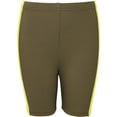 thumbnail image 3 of Umbro Big Girls High Waisted Bike Shorts (Burnt Olive/Sunny Lime) – Size X-Small, 3 of 6