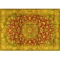 thumbnail image 1 of Ahgly Company Machine Washable Indoor Rectangle Medallion Yellow Traditional Area Rugs, 7' x 10', 1 of 4