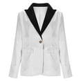 thumbnail image 4 of JGGSPWM Womens Suit Peaked Lapel Suit for Women Professional Casual Pant Suits Slim Fit Business Dressy Outfits White M, 4 of 7