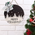 thumbnail image 5 of Letrero navideño Apalfuy de madera para puerta delantera decoración colgante vacaciones de Navidad Año Nuevo, 5 of 5