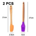 thumbnail image 2 of Juego de mini utensilios de silicona de 2 piezas con mangos de bambú, multicolor, 2 of 5