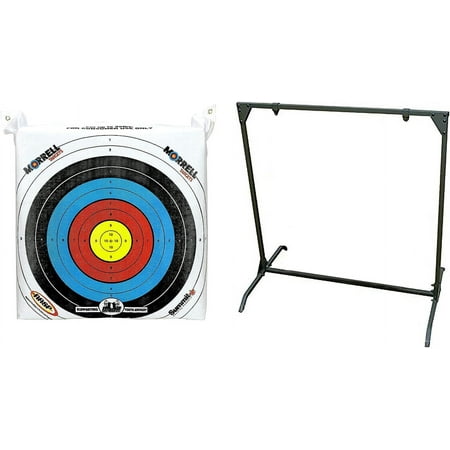 Morrell Lightweight Portable Youth Range NASP Field Point Archery Bag Target with 30 Inch Archery Shooting Bag Target Stand Olive Green