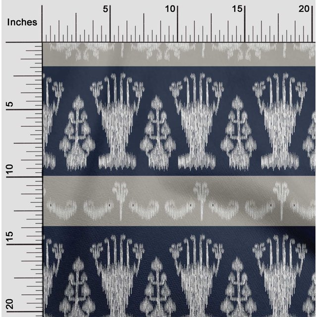 oneOone Cotton Poplin Fabric Ethnic Ikat Printed Craft Fabric BTY 42 Inch Wide