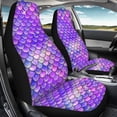 thumbnail image 4 of Xoenoiee Car Seat Cover Front Seat Only Set of 2 Purple Mermaid Fish Scale Print Auto Bucket Seat Cover Protector Universal Fit for Most Cars SUV Trucks, 4 of 6