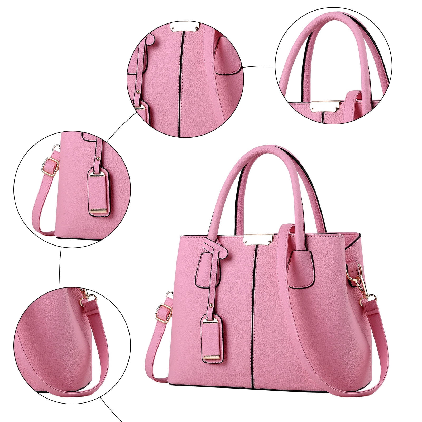 Faraee Purses and Handbags for Women Leather Tote Top Handle Satchel Crossbody Work Shoulder Bags Ladies Red