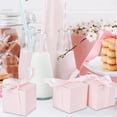 thumbnail image 6 of 50 Pack Small Gift Boxes 2x2x2 inch Pink Party Favor Box Kraft Paper Box with Lid Treat Boxes Small Jewelry Box with Ribbon for Christmas Wedding Party Candy Candle Baptism Packaging, 6 of 6
