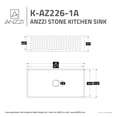 thumbnail image 5 of ANZZI Roine 36 In. Farmhouse Apron Front Man Made Stone Single Bowl Kitchen Sink in Matte White, 5 of 5