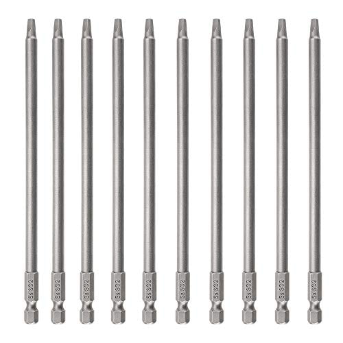 6 inch Length Rocaris 10pcs 1/4 Inch Hex Shank Long Magnetic Square Head Screwdriver Bits Set Power Tools SQ2 For Poket Hole Jig
