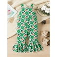 thumbnail image 2 of Bagilaanoe Toddler Baby Girl Jumpsuit Sleeveless Stripe Print Romper Overalls 12M 18M 24M 3T 4T 5T Kids Long Flared Pants Casual Outfits, 2 of 8