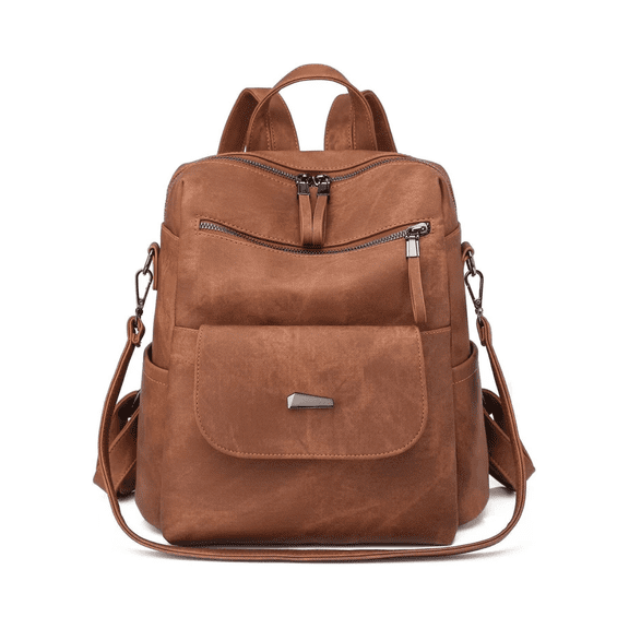 Boyscolos Leather Backpack Purse for Women Fashion Multipurpose Design Handbag Ladies Shoulder Bags Travel Backpack brown One Size