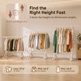 thumbnail image 5 of HOKEEPER Foldable Clothes Rack, Heavy Duty Clothing Garment Rack for Hanging Clothes Adjustable Height Tool-Free Instant Setup Beige, 5 of 9