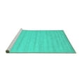 thumbnail image 2 of Ahgly Company Machine Washable Indoor Round Solid Turquoise Blue Modern Area Rugs, 4' Round, 2 of 4