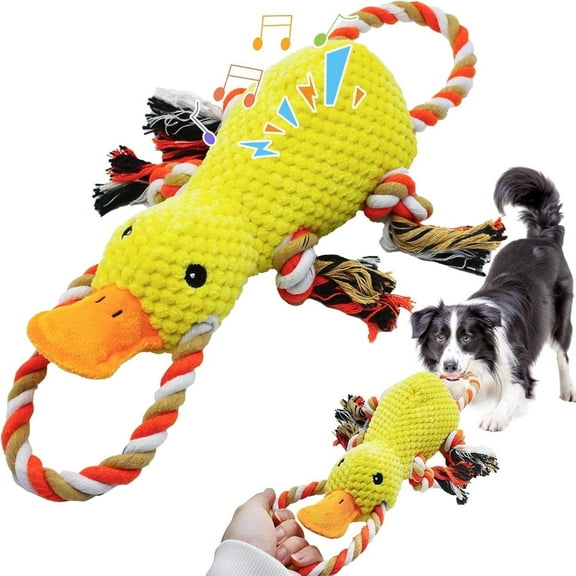 Magicorange Squeaky Dog Toys, Tug of War Dog Toy, Duck Type Interactive Toys