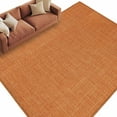 thumbnail image 2 of Burnt Orange 6x9 Area Rugs, Farmhouse Burlap Solid Orange Color Modern Linen Texture Non-Skid Rubber Backing Large Rectangle Rugs - Living Room Bedroom Home Office, Indoor Floor Carpets Washable Rug, 2 of 9