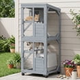 thumbnail image 2 of PawHut Enclos Extérieur pour Chat Catio sur Roues d'Exercice Intérieur Extérieur, 2 of 10