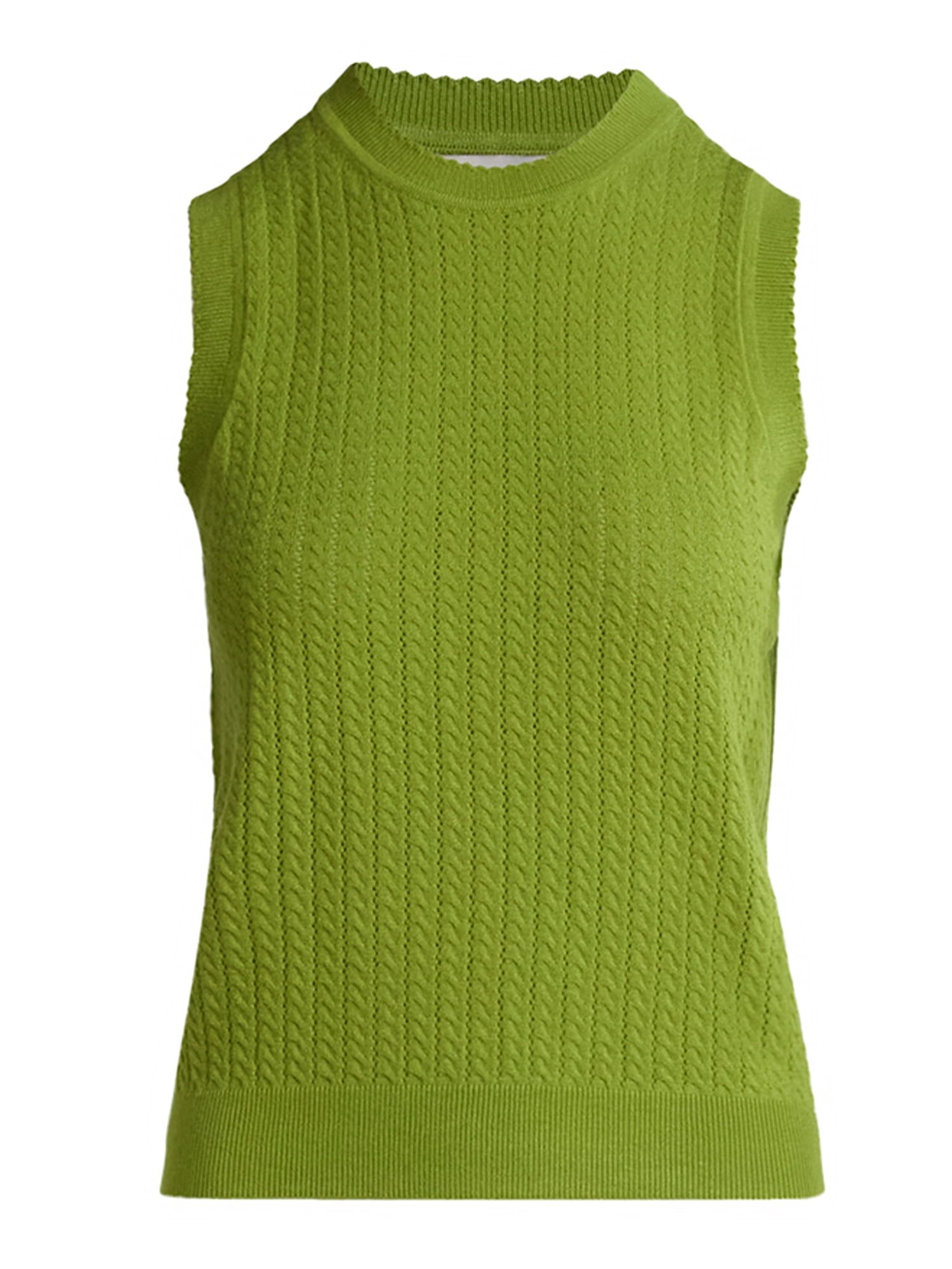 Free Assembly Women's Cozy Yarn Cable Sweater Shell, Sizes XS-XXL
