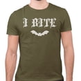 thumbnail image 2 of Bat I Bite Shirt Unisex Small Military Green, 2 of 5