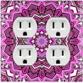 thumbnail image 1 of Metal Light Switch Plate Cover Purple Mandala Ice Flower Tile Pattern MDL051, 1 of 13