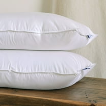 Highland Feather 750 Loft Hungarian White Goose Down Pillow 500TC Pure Cotton Casing, Two Pillows
