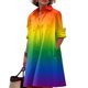thumbnail image 1 of Vestido Zhyaj con botones y lunares de manga larga para mujer, talla grande, 1 of 6
