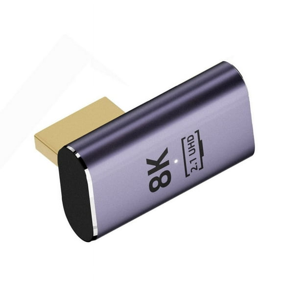 JSER HDMI Male to HDMI 2.1 Female Vertical 90 Degree Left Angled Low Profile UHD Extension Adapter Support 8K 60hz HDTV