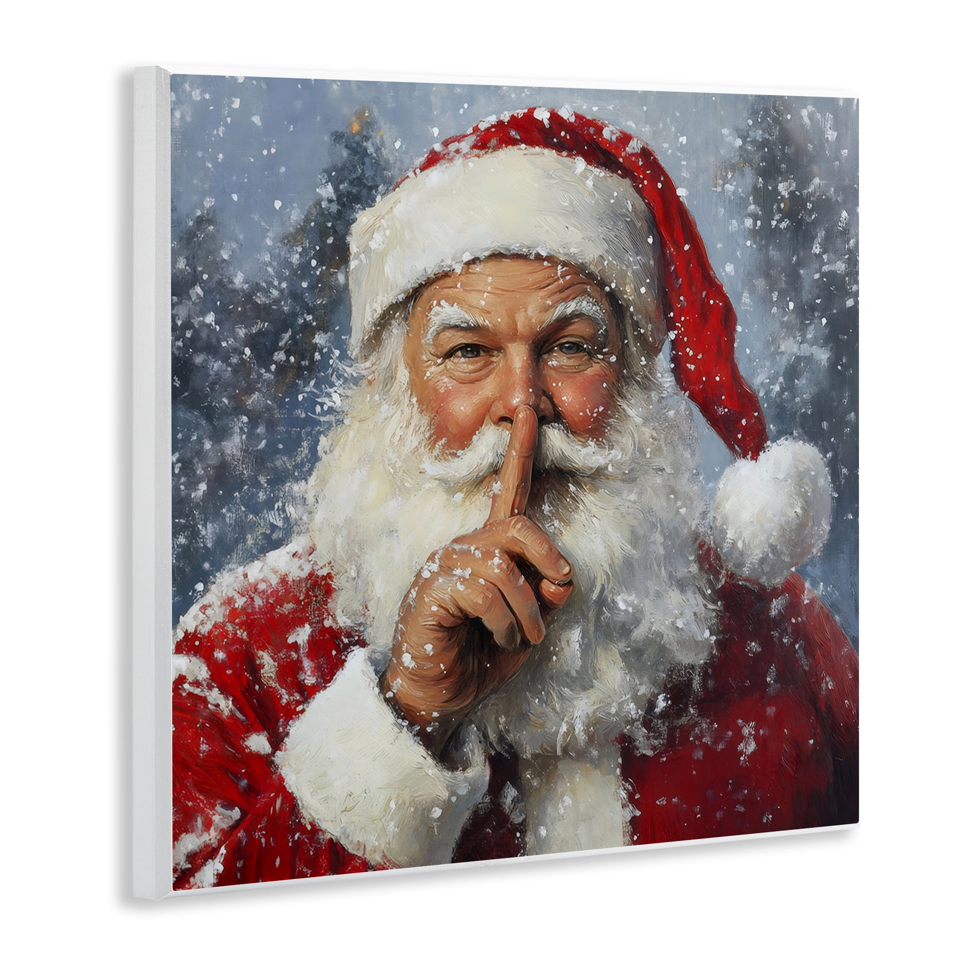 Secret Santa Shh Wall Plaque Art, design by Petal Prints Design