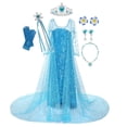 thumbnail image 4 of Disney Frozen Girls Elsa Cosplay Princess Dress Sequin Costume Snow Queen Halloween Birthday Party Prom Kids Clothes With Cloak, 4 of 5