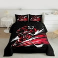 thumbnail image 2 of Manfei Hockey Sport Bedding Comforter Set,Boys Ball Game Twin Comforter Sets,White Red Black Bedding Set For Kids Boys,Super Cozy Room Decorative Reversible,2 Pieces, 2 of 8