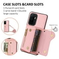 thumbnail image 3 of Wallet Case for Samsung Galaxy A32 5G, Classic Lychee Texture PU Leather Purse Case with Accordion Card Slots, Protective Crossbody Flip Cover with Zipper Shoulder Strap Lanyard, Pink, 3 of 8