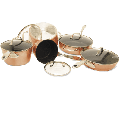 THE ROCK by Starfrit 10 Piece Copper Cookware Set