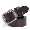 thumbnail image 3 of Stylish Men's Leather Belt, Genuine Leather With Classic Buckle, Adjustable Fit - Brown, Black, 115Cm, Detachable Buckle For Customization, 3 of 7