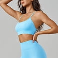 thumbnail image 4 of Womens Sports Yoga Gym Bra Bikini Top Scoop Neck Criss Cross Back Swim Top Spaghetti Straps Bathing Suit Top Only, 4 of 4