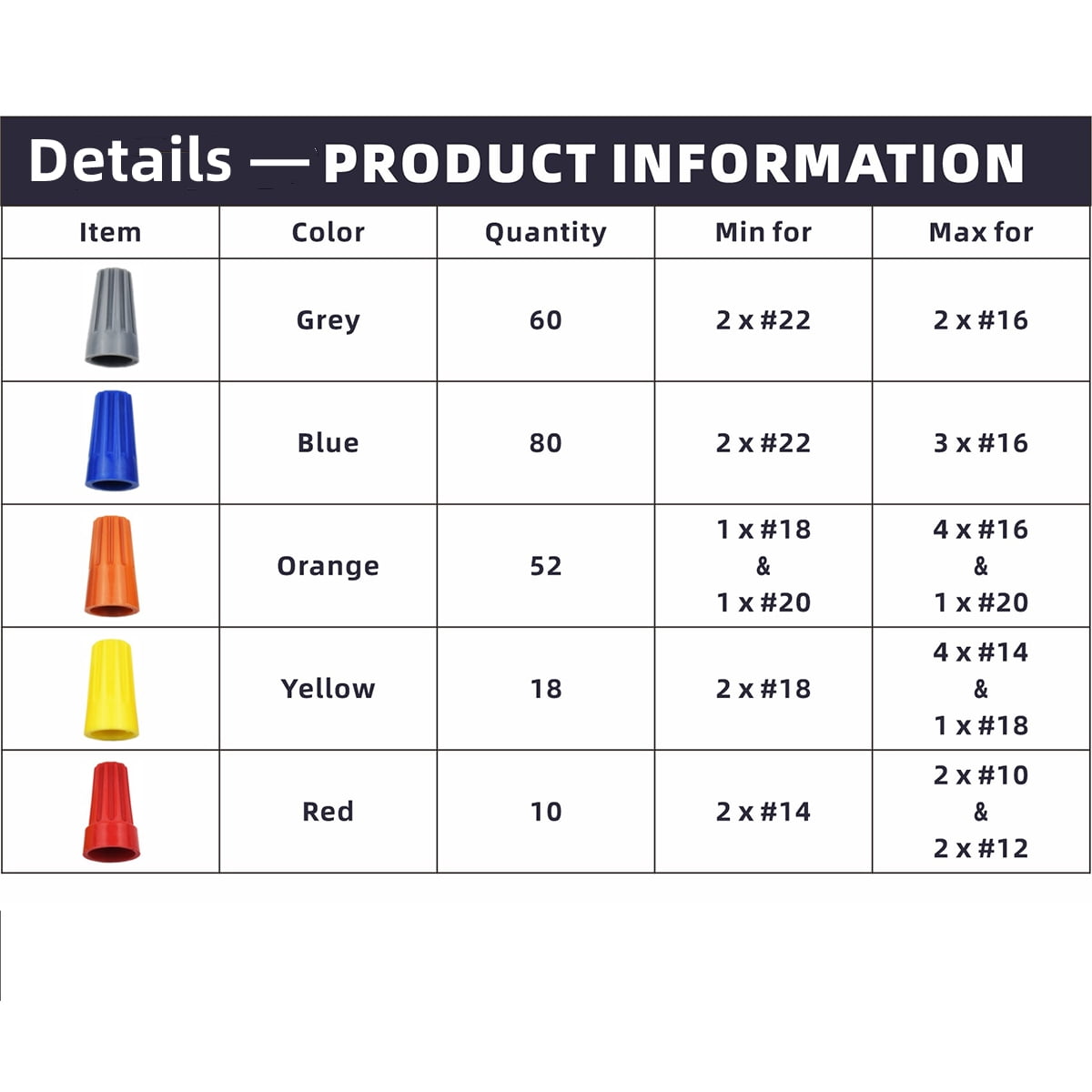 High-quality Wire Connectors &amp; Wire Nuts with Portable Screw 