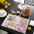 thumbnail image 3 of Bunny Easter Placemats Set of 4, Eggs Spring Floral Grey Plaid Farmhouse Placemats for Dining Table, Place Mats for Kitchen Tabletop, Waterproof Wipeable Dining Table Mats Set, 3 of 9
