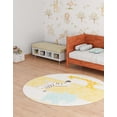 thumbnail image 3 of Unique Loom Whimsy Kids Collection Area Rug - Wildlife (5' 3" Round Ivory/Light Blue), 3 of 9