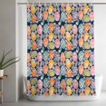 thumbnail image 5 of Easter Eggs Extra Long Shower Curtain Set, Waterproof Shower Curtains for Bathroom, Colorful Eggs Spring Flowers Leaves Farm Navy Blue Washable Fabric Bath Curtain for Bathtub with Hooks 72x96 Inches, 5 of 9