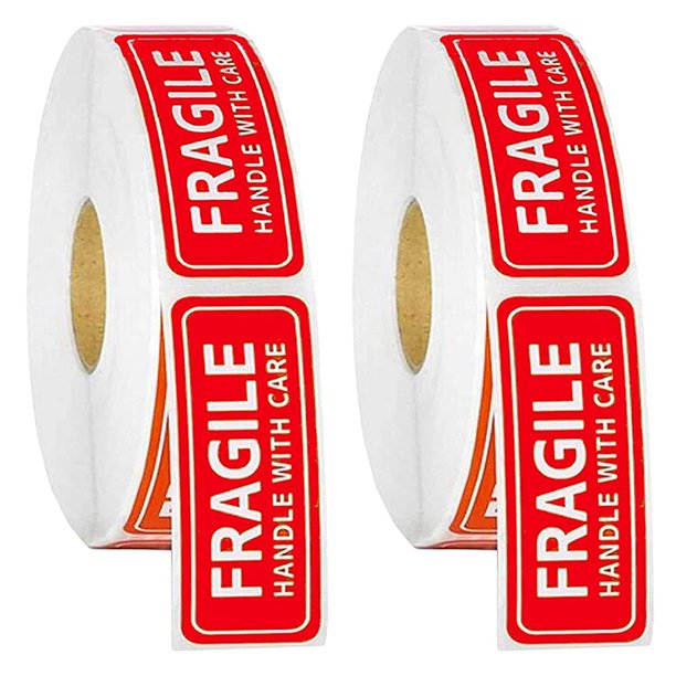 2 Roll 1inchX 3inch Labels Fragile Sticker Red Fragile Warning Label Sticker Fragile Label for