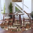 thumbnail image 3 of Country Patch Plaid Round Area Rug 6Ft Washable Circle Rugs for Bathroom Office, Brown Farmhouse Retro Bear Deer Cabin Non-Slip Carpet Floor Mats Indoor Outdoor Carpet Runner Aesthetic Home Decor, 3 of 8