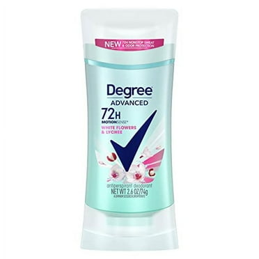 Degree Advanced Antiperspirant Deodorant 72-Hour Sweat & Odor Protection White Flowers & Lychee Antiperspirant for Women with MotionSense Technology 2.6 oz
