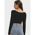 thumbnail image 3 of Long Sleeve Shirts for Women Sexy V Neck Tops Fitted Tight T Shirts Basic Tee, 3 of 6