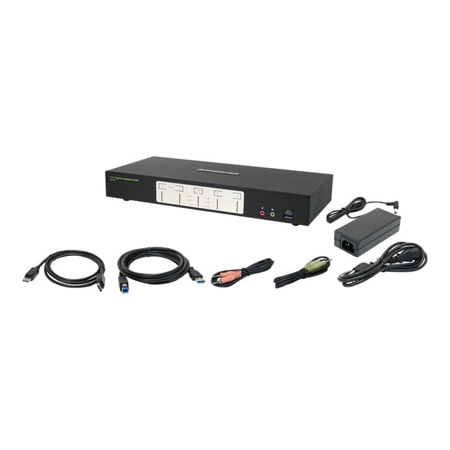 IOGEAR 4-Port 4K Dual View DisplayPort KVMP - KVM / audio / USB switch - 4 x DisplayPort / audio / USB - 1 local user - desktop - TAA Compliant