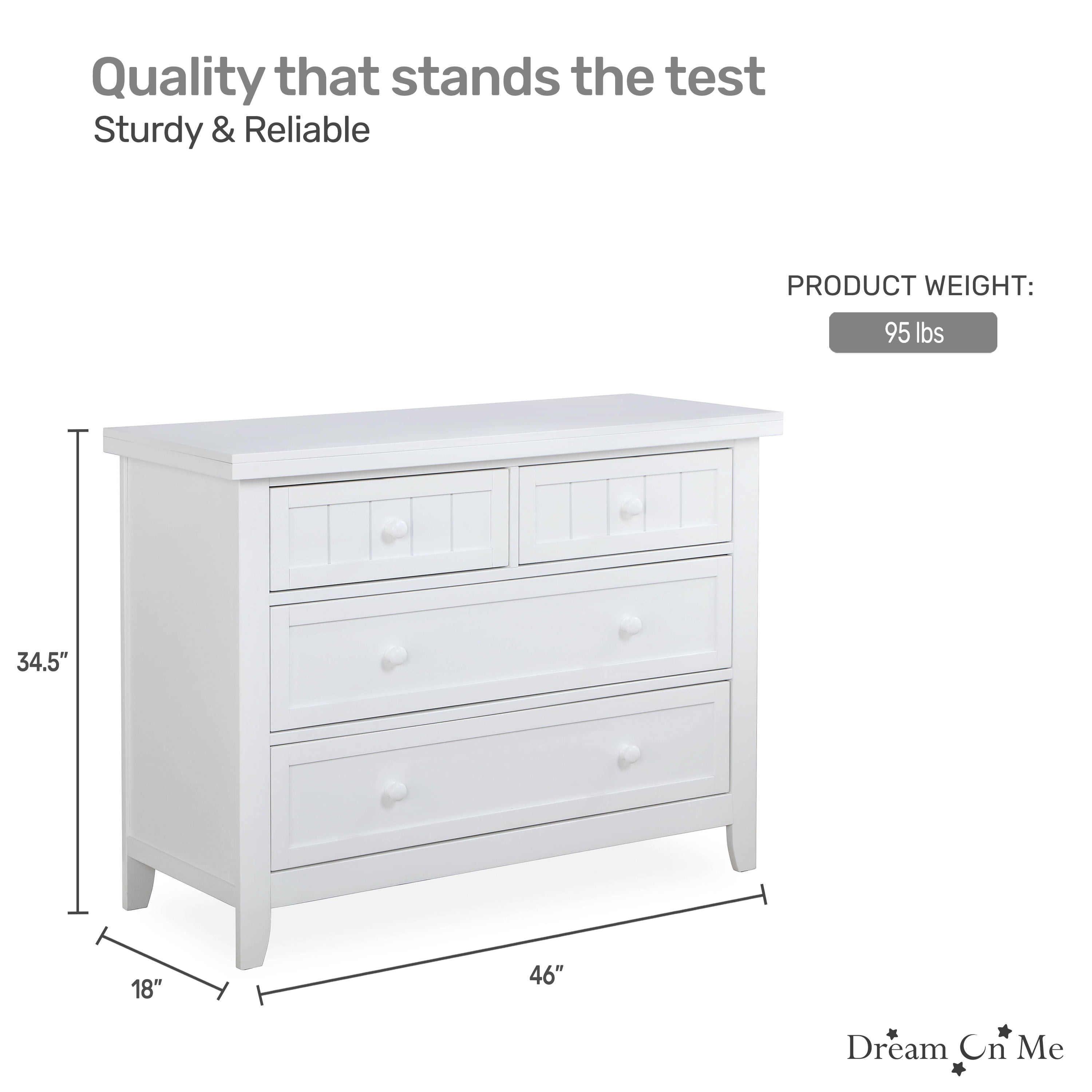 Dream On Me Maple Double Dresser, White