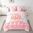 thumbnail image 2 of Erosebridal Castle Bedding Twin Size,Dreamy Rainbow Comforter Sets with Sheets,Gradient Clouds Stars Hearts Print Bedding Sets Twin Size For Princess,Breathable Room Decor Reversible,7pcs, 2 of 6